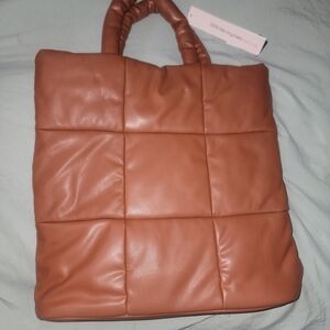 Aqua Tan Quilted Crossbody Bag